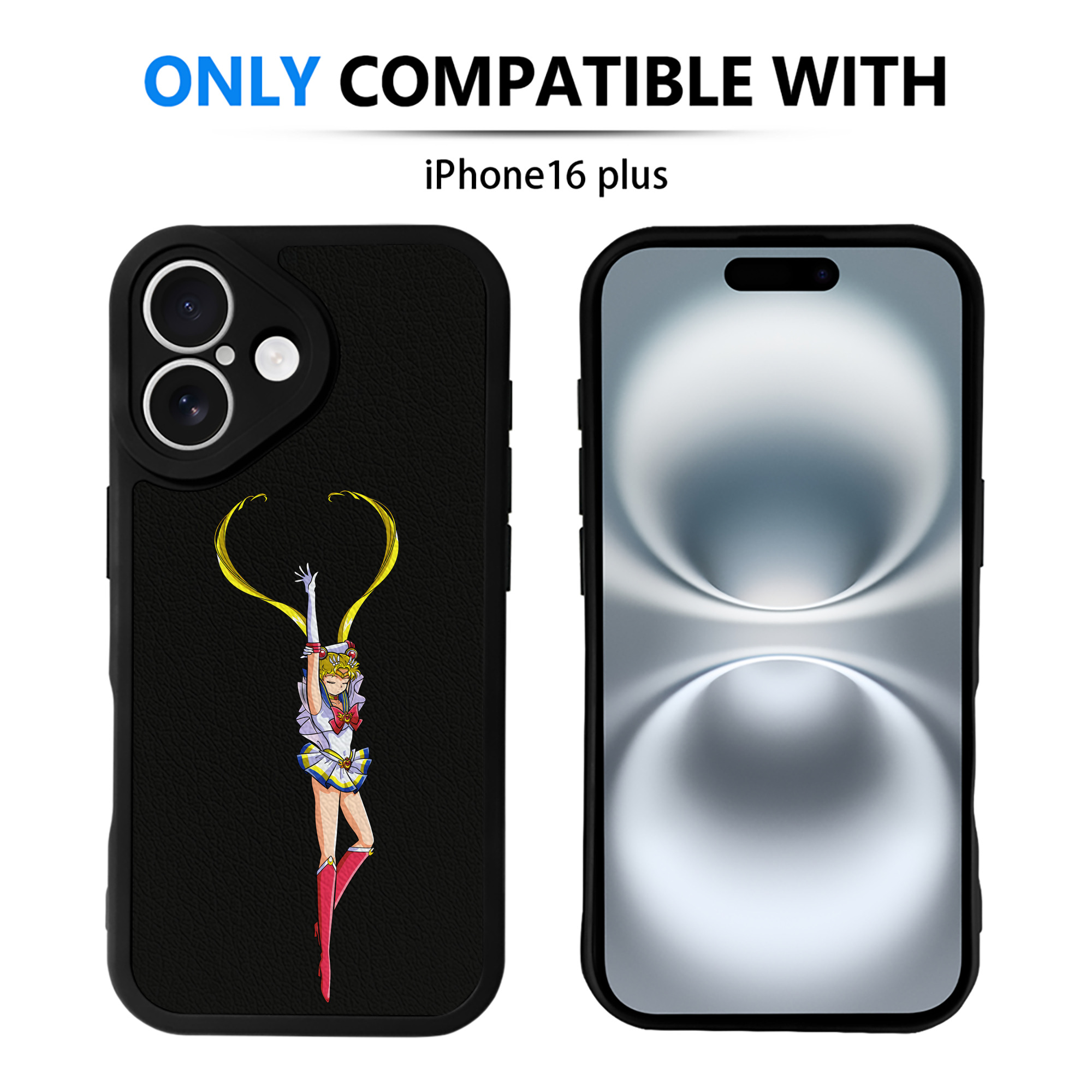 （画像用） 美少女戦士セーラームーン 月野 うさぎ つきの うさぎ Sailor Moon Tsukino Usagi 【iPhone 16シリーズ対応】シリコンスマホケース（レザー調） 材質：シリコン